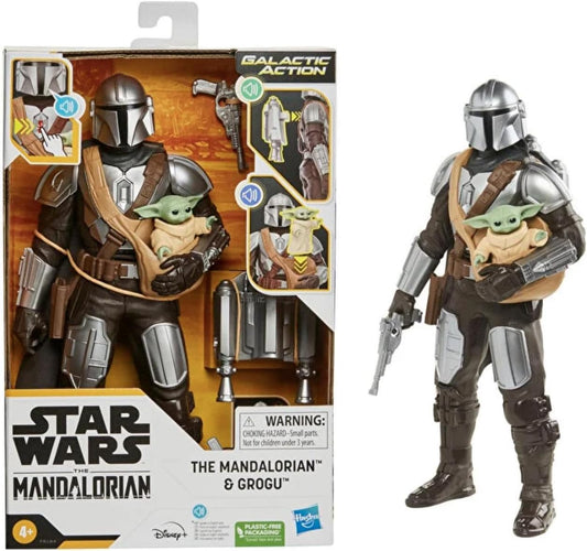 STAR WARS Galactic Action The Mandalorian & Grogu Interactive Electronic 12-Inch-Scale Action Figures, Toys for Kids Ages 4 and Up